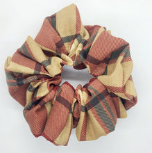 Load image into Gallery viewer, Large Brown Plaid Scrunchie
